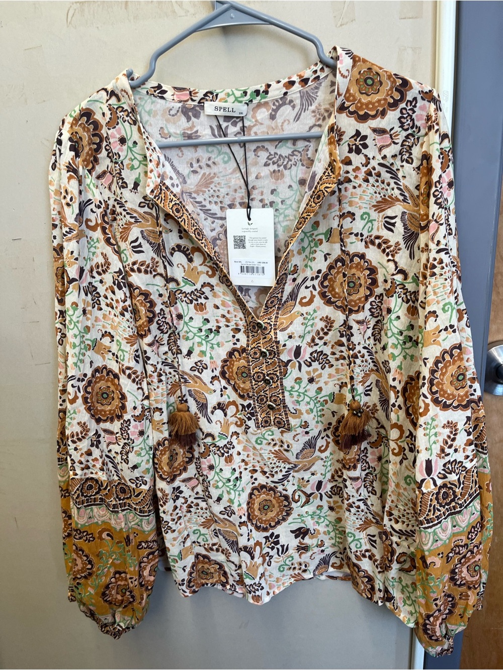 Spell Cream Floral Boho Tunic Top NWT 3XL